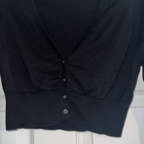 Old Navy Black Button Crop Long Sleeve Cardigan Top - Picture 6 of 12